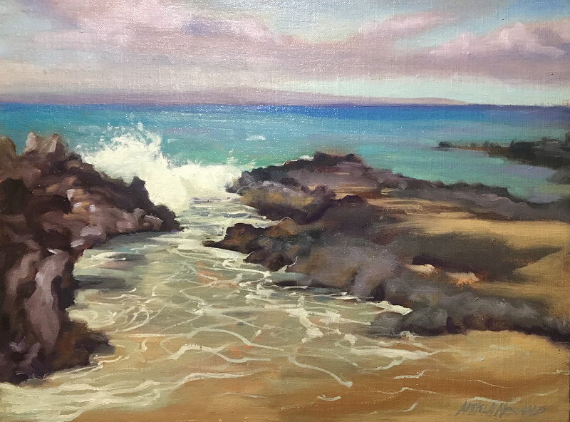 Paako Cove Oil painting Paako Cove by Pamela Neswald