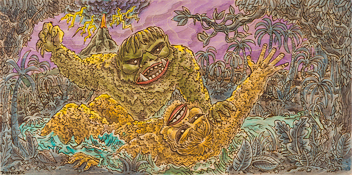 "Gaira vs Sanda" (War of the Gargantuas 1966) Acrylic painting "Gaira vs Sanda" (War of the Gargantuas 1966) by Kenneth M Ruzic