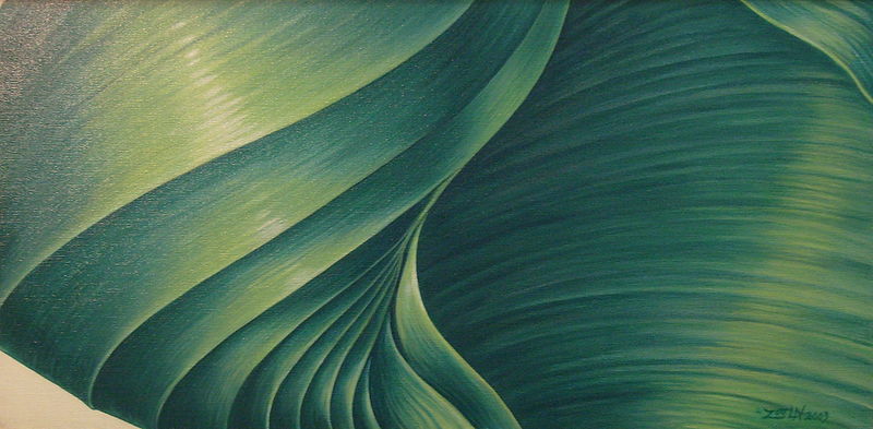 Rushing Greens and Blues Oil painting Rushing Greens and Blues by Sue Ellen Brown