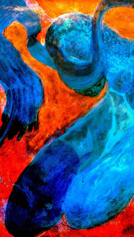 Acrylic painting Blue Dancer by John Clinock