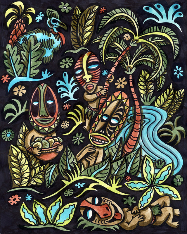 The Cassowary Watercolor The Cassowary by Kenneth M Ruzic