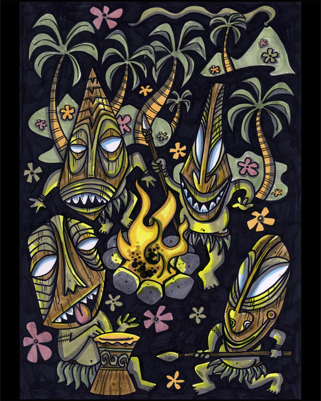 The All-Nighter Watercolor The All-Nighter by Kenneth M Ruzic