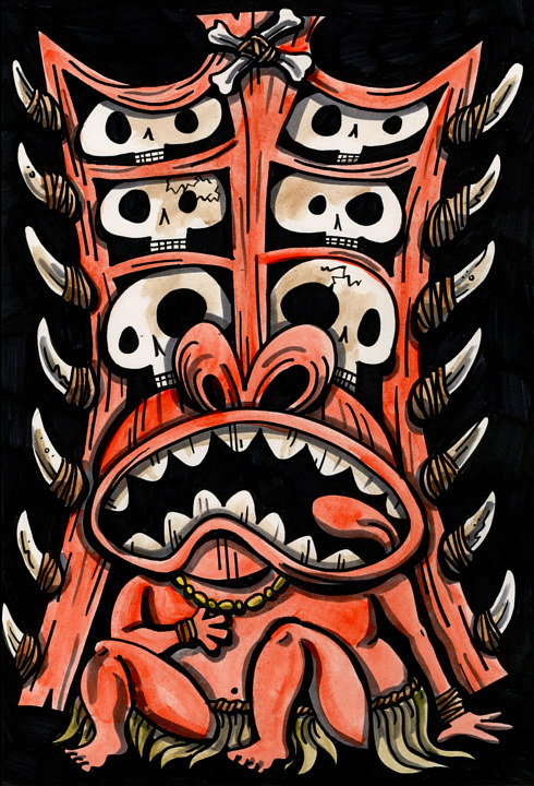 Song of the Cannibal King Watercolor Song of the Cannibal King by Kenneth M Ruzic