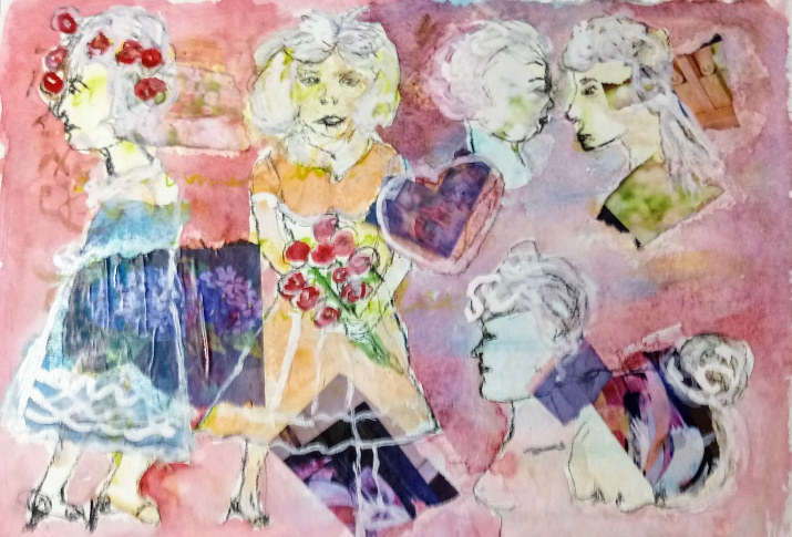 Women helping wome Acrylic painting Women helping wome by Gwenda Branjerdporn
