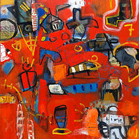 www.allenwittert.com-art-for-sale-36-36-abstract-paintings-allen-wittert-Blue Fish on red //images.artistrunwebsite.com/gallery/img_3018981588132350_large.jpg?1614134453