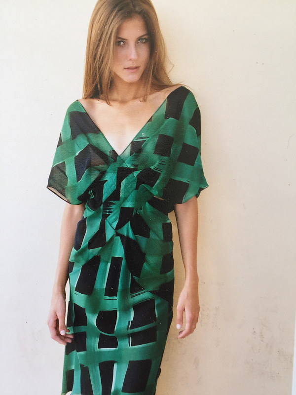 Jade Trellis Pleated Bias Dress Painting Jade Trellis Pleated Bias Dress by Michael Shyka