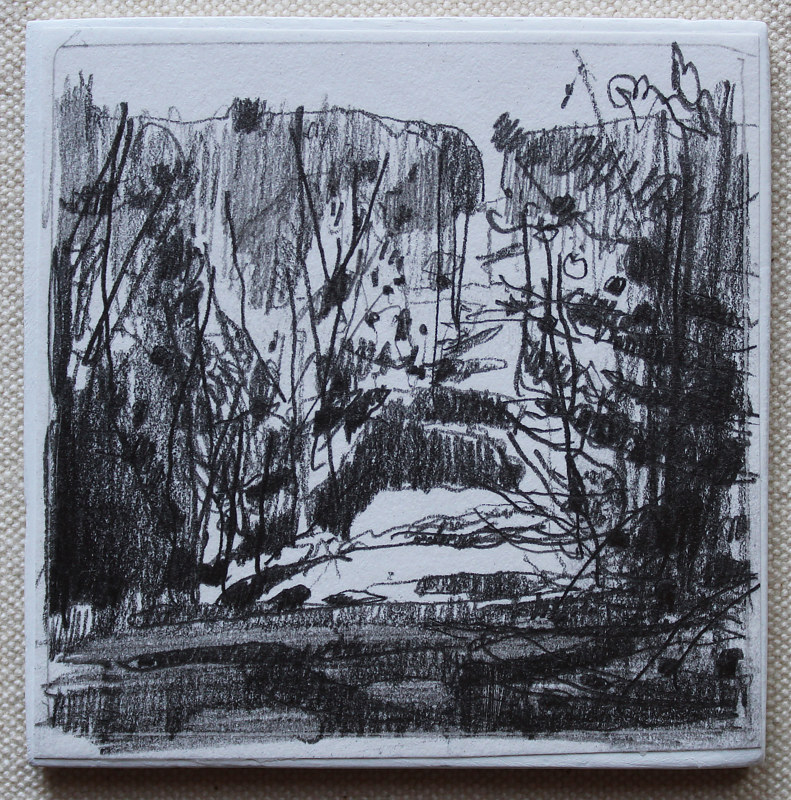 Thoms Mountain, Evening Drawing Thoms Mountain, Evening by Harry Stooshinoff