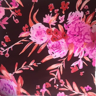 Pink and Red tonal Bouquet on Deep Red-Matter Ground Painting Pink and Red tonal Bouquet on Deep Red-Matter Ground by Michael Shyka