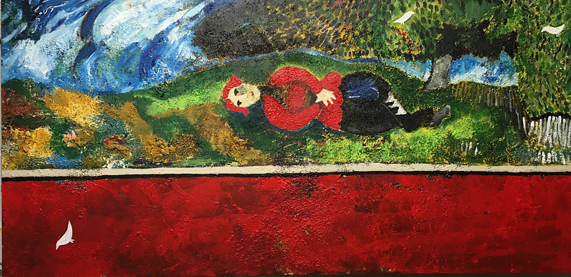 Chagall's Poet Acrylic painting Chagall's Poet by Bernard Scanlan