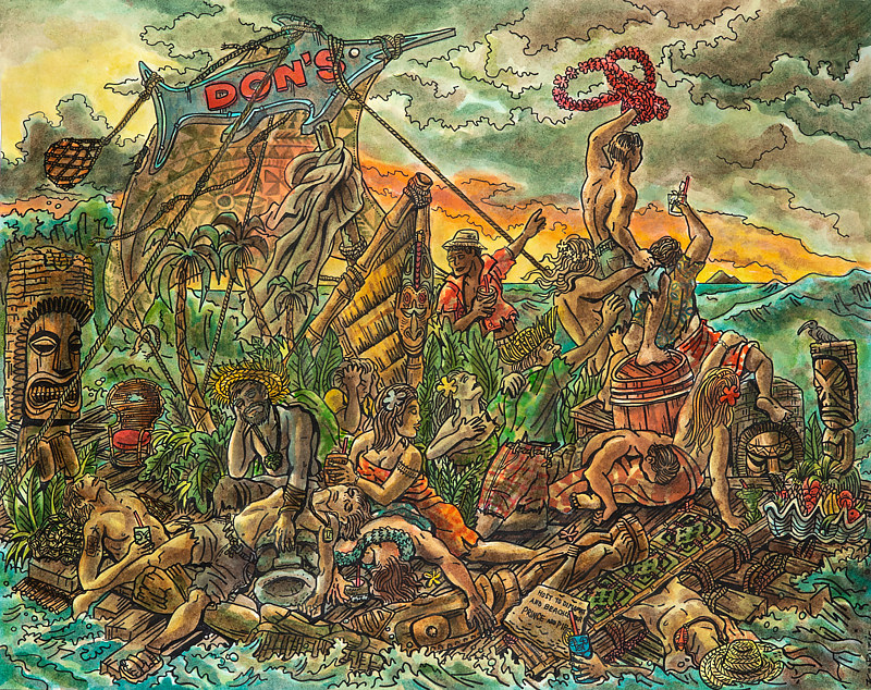 38 Raft of the Beachcomber (after Gericault) Painting 38 Raft of the Beachcomber (after Gericault) by Kenneth M Ruzic