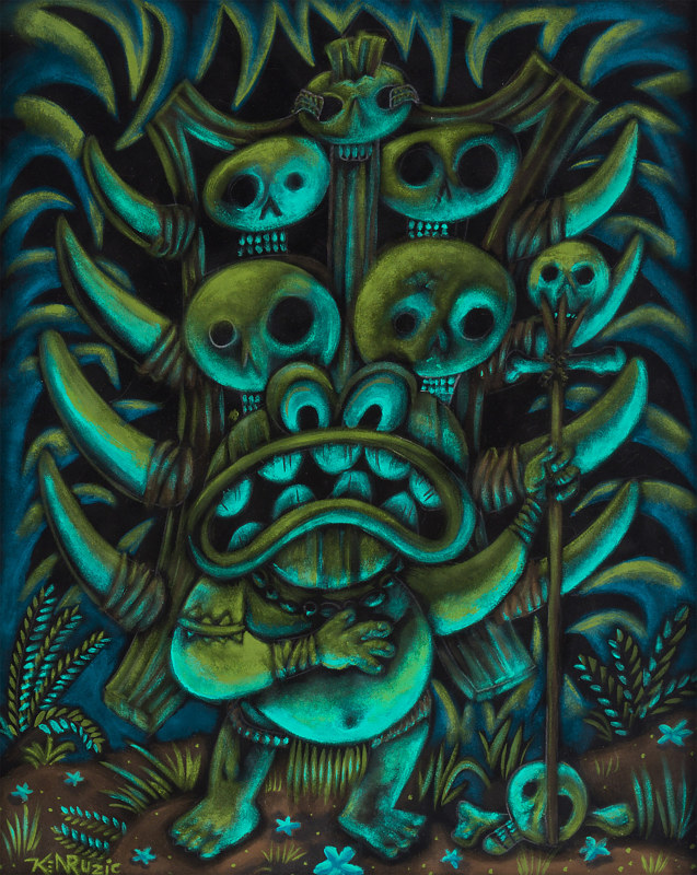 54 The Cannibal King's Regal Stance Acrylic painting 54 The Cannibal King's Regal Stance by Kenneth M Ruzic