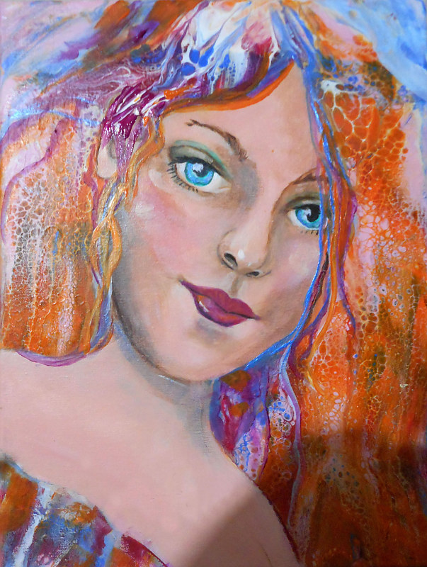 Redheaded Woman Acrylic painting Redheaded Woman by Jeanne Lloyd