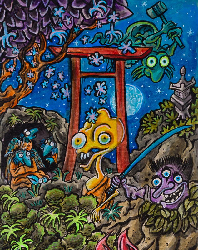 79 Night of the Yokai 1 Painting 79 Night of the Yokai 1 by Kenneth M Ruzic