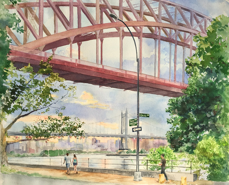 original watercolor Shore and Ditmars- Astoria, Queens Painting original watercolor Shore and Ditmars- Astoria, Queens by Elizabeth4361 Medeiros
