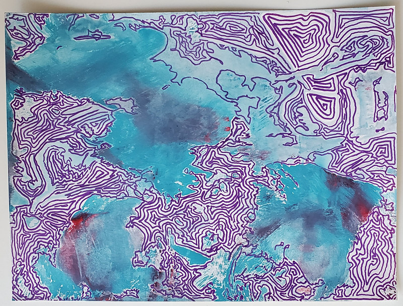Labyrinth In The Water Acrylic painting Labyrinth In The Water by Jacqueline Bell Johnson