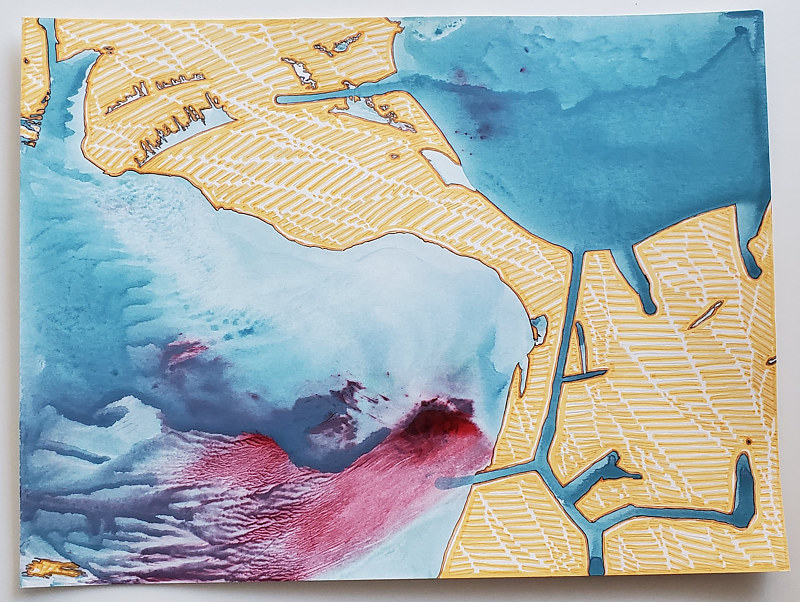 Linear Waves Acrylic painting Linear Waves by Jacqueline Bell Johnson
