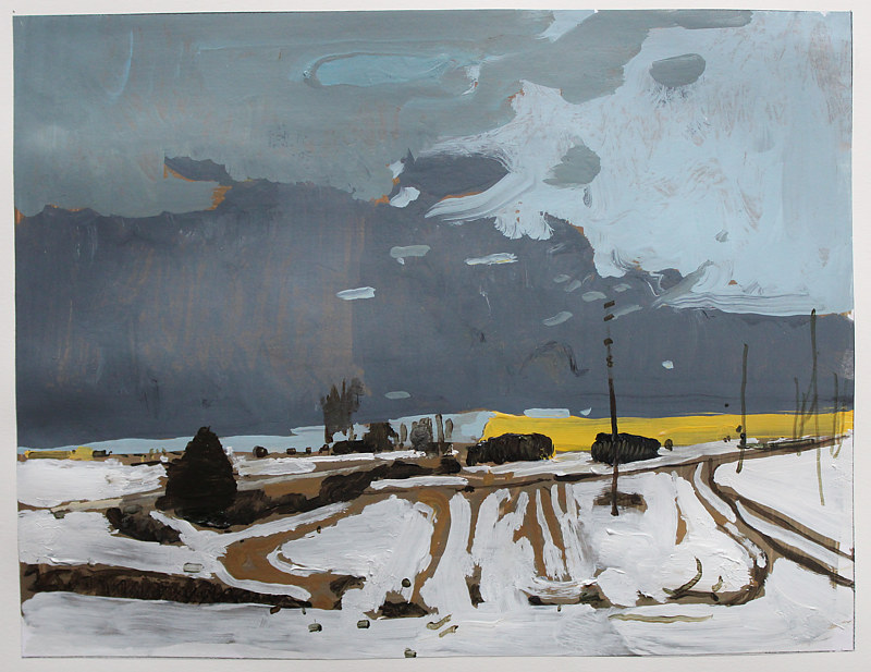 December Evening, 3rd Snow Painting December Evening, 3rd Snow by Harry Stooshinoff