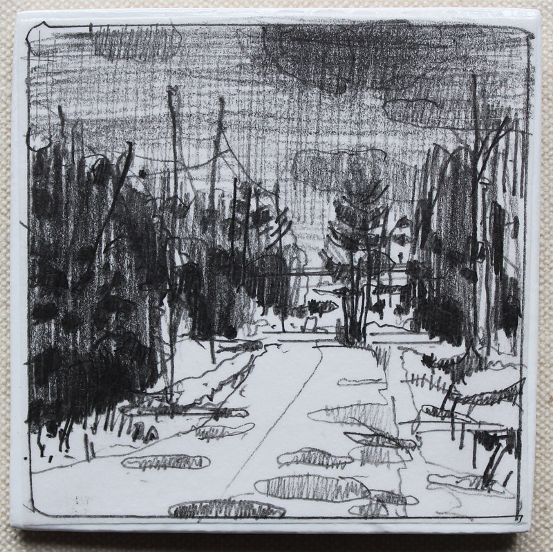 The Back Way Drawing The Back Way by Harry Stooshinoff