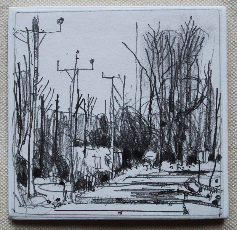 Half Mile Bend Drawing Half Mile Bend by Harry Stooshinoff