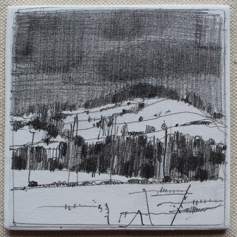 South Hills, January 14 Drawing South Hills, January 14 by Harry Stooshinoff