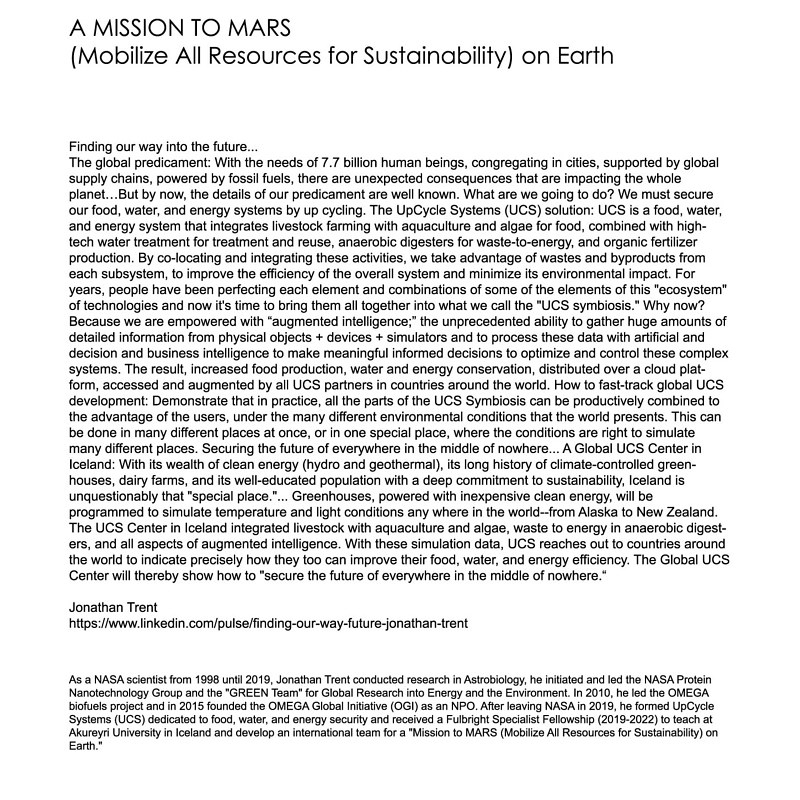 A Mission to MARS (Mobilize All Resources for Sustainability) on Earth Drawing A Mission to MARS (Mobilize All Resources for Sustainability) on Earth by Amarie Bergman