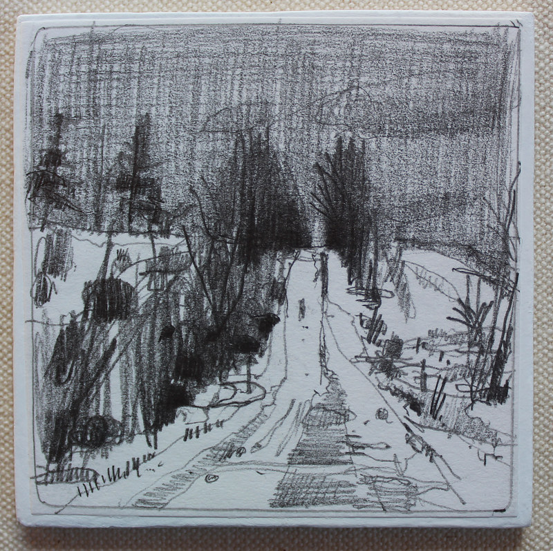 The Last Hill Drawing The Last Hill by Harry Stooshinoff