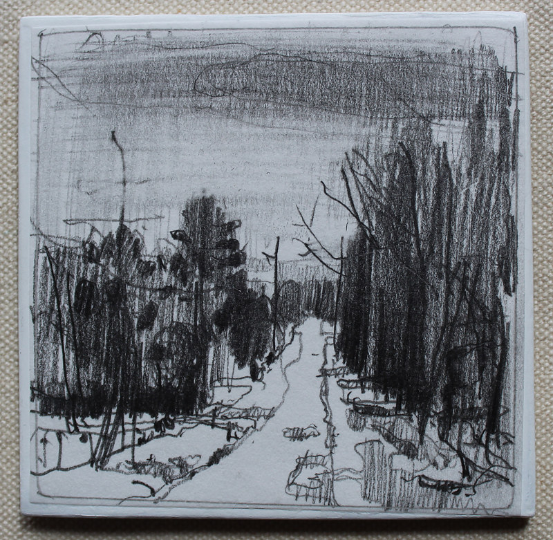 Long South Road Drawing Long South Road by Harry Stooshinoff