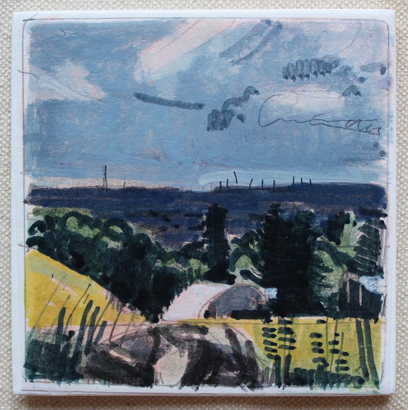 Churchyard Evening Painting Churchyard Evening by Harry Stooshinoff