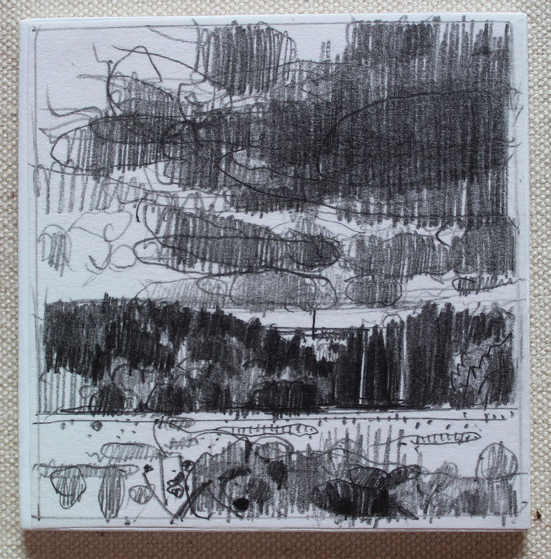 Bean Field at Don's Hill Drawing Bean Field at Don's Hill by Harry Stooshinoff