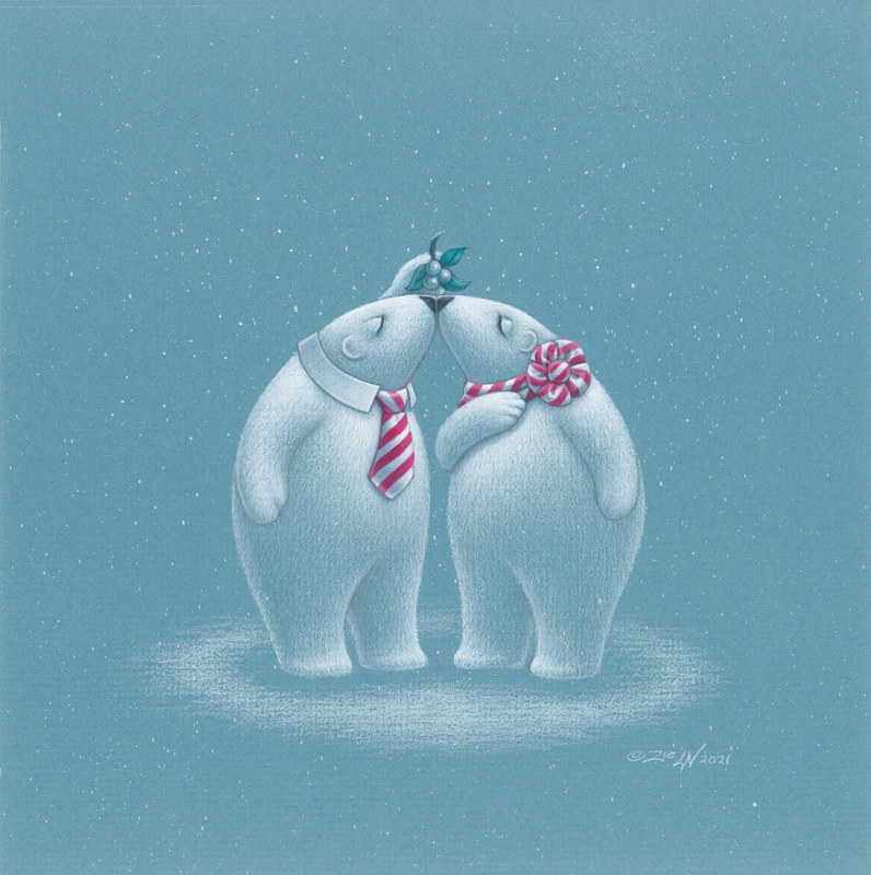 Two Polar Pals Print Two Polar Pals by Sue Ellen Brown