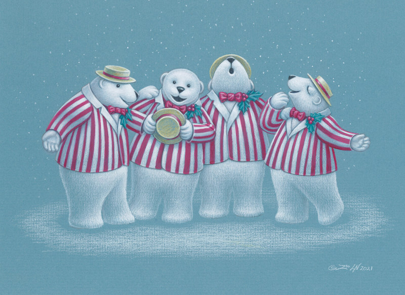 BarBear Shop Quartet Print BarBear Shop Quartet by Sue Ellen Brown