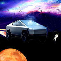 Elon Musk's Tesla 'Cybertruck Rocketship' //images.artistrunwebsite.com/gallery/img_3332561636339198_large.jpg?1651553131