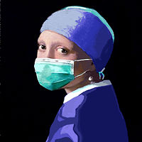 Front Line Nurse with Pear Earring //images.artistrunwebsite.com/gallery/img_3332611636340474_large.jpg?1651553131