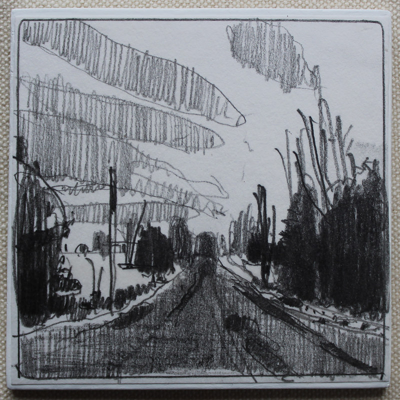 Back Road In Drawing Back Road In by Harry Stooshinoff