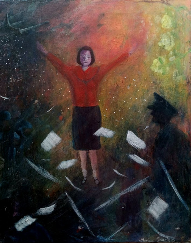 Freedom! - Sophie Scholl Acrylic painting Freedom! - Sophie Scholl by Denise Gracias