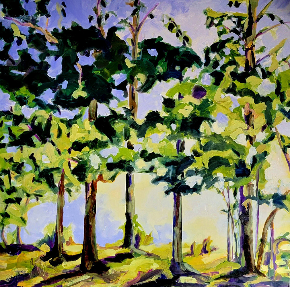 Return to: GALLERY 22 Painting (c) 2022 Lully Schwartz 'Light Before the Lake' oil on linen 36 x 36 inches by Lully Schwartz