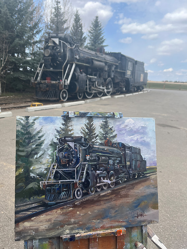 "Locamotive 5080" Oil painting "Locamotive 5080" by James Lutzko