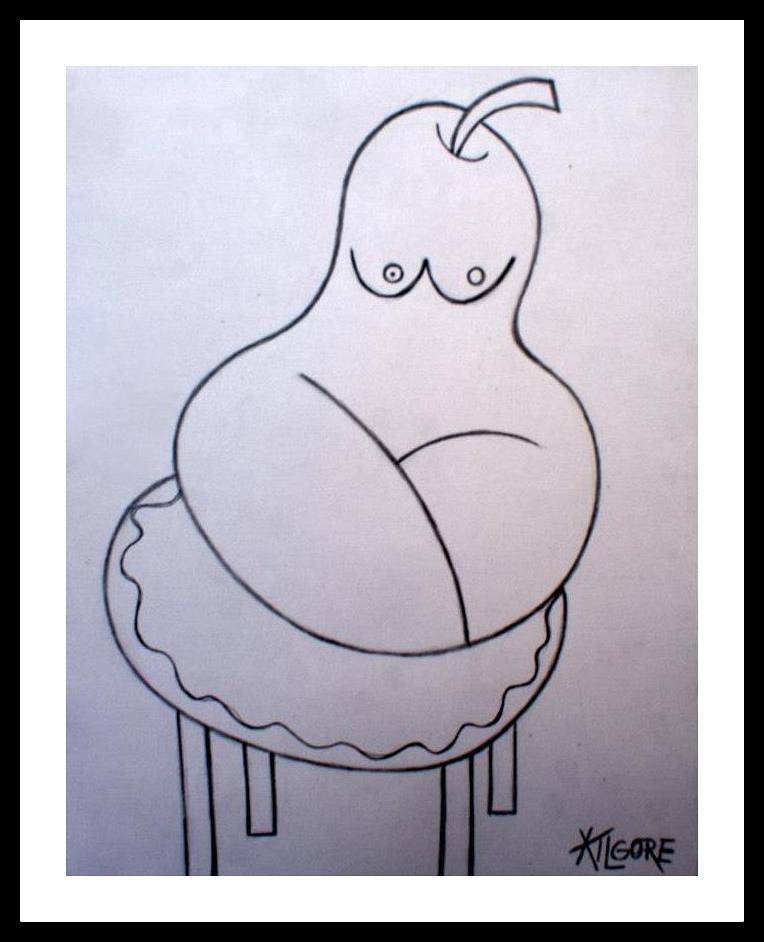 Return to: LINE INTERPRETATIONS - selected works SHE PEAR ON ROUND TABLE by Michael Kilgore