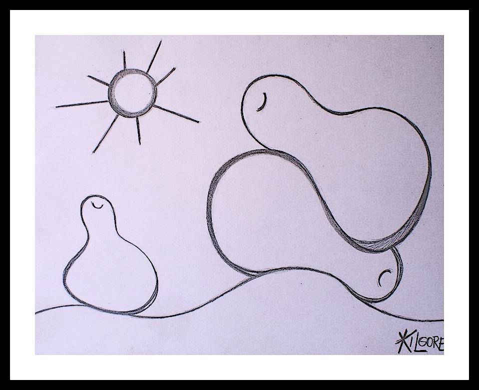 Return to: LINE INTERPRETATIONS - selected works PEARS BASKING IN THE SUN - 2012 by Michael Kilgore