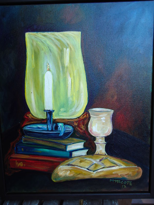 Into this dark and confusing world came The Light (to honor the graduation of Rev. Emily Berkowitz) Oil painting Into this dark and confusing world came The Light (to honor the graduation of Rev. Emily Berkowitz) by Michelle Marcotte