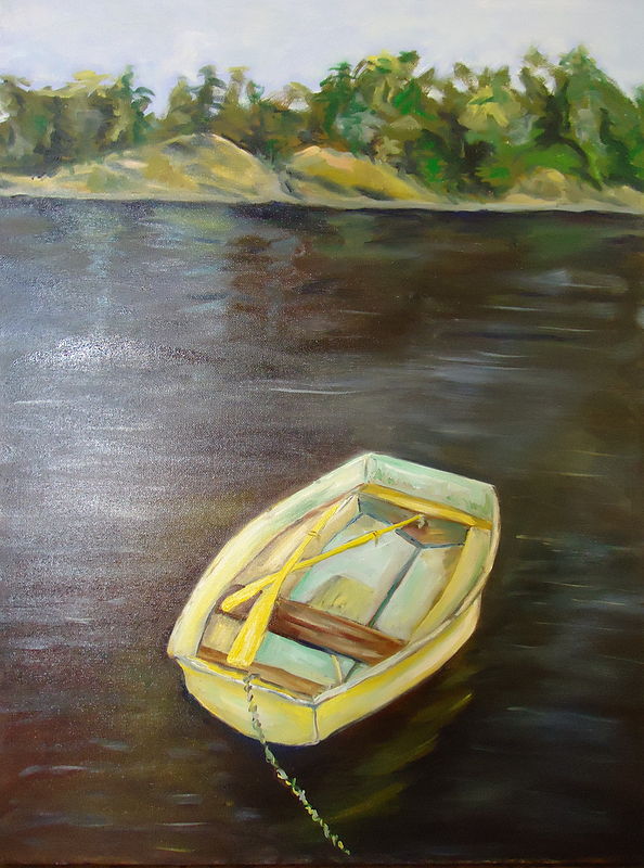 Rowboat at Syndney Spit Oil painting Rowboat at Syndney Spit by Michelle Marcotte