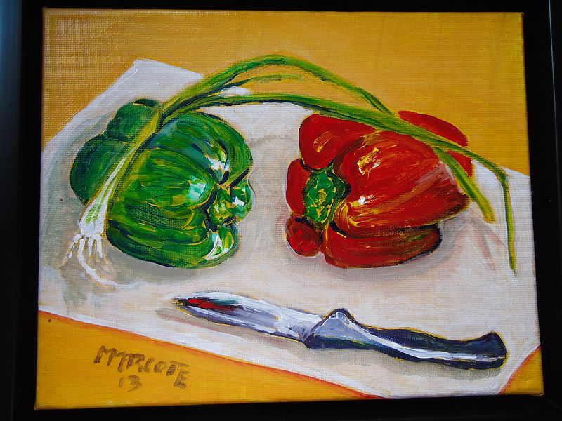 Like a Bridge Over Troubled Peppers Acrylic painting Like a Bridge Over Troubled Peppers by Michelle Marcotte