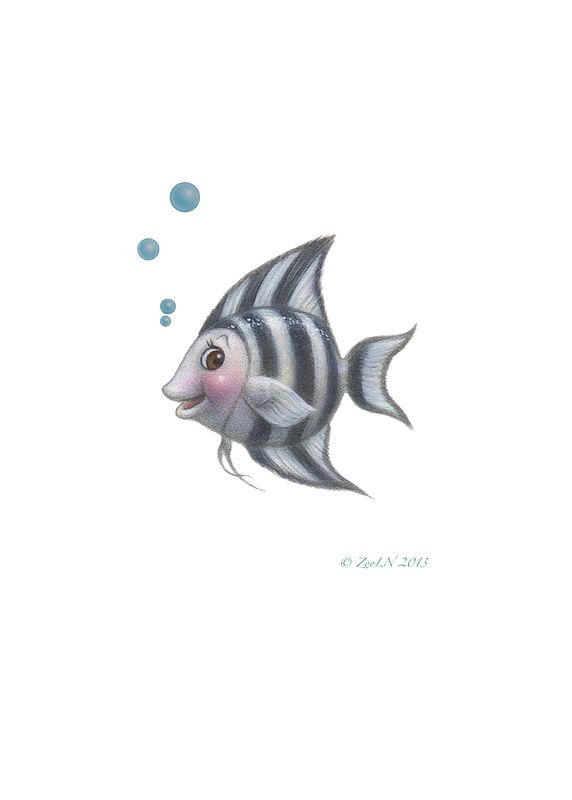 Little Fishie Jill Print Little Fishie Jill by Sue Ellen Brown