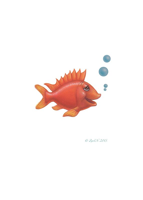 Little Fishie Phil Print Little Fishie Phil by Sue Ellen Brown