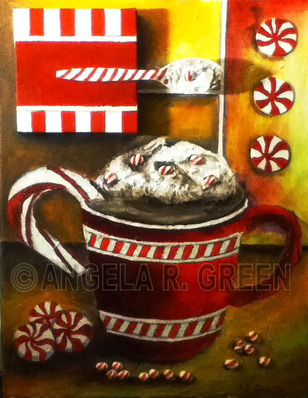 Peppermint Spice Painting Peppermint Spice by Angela Green
