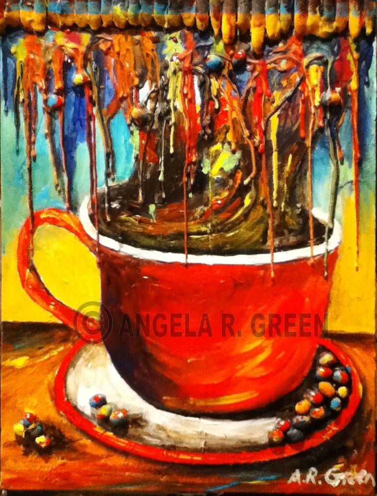 Return to: Coffee Art - 3D Art Series Painting Rainbow Cappuccino by Angela Green