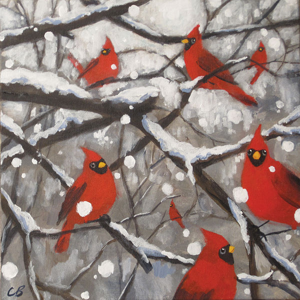 Snowy Cardinals C044 Print Snowy Cardinals C044 by Cody Blomberg
