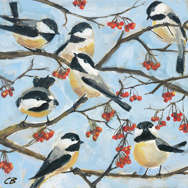 Seven Chickadees C003 Print Seven Chickadees C003 by Cody Blomberg
