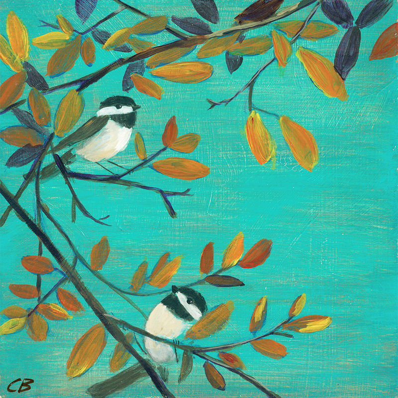 Two Chiackadees C-018 Print Two Chiackadees C-018 by Cody Blomberg