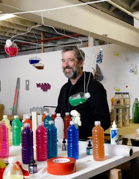 A photo of the late Tony Feher in his art studio